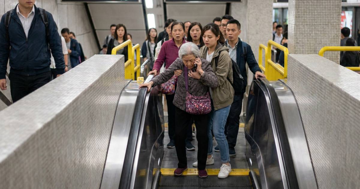 港鐵70歲婆婆扶手電梯突定格 女乘客神反應抱起後著陸反應一絕