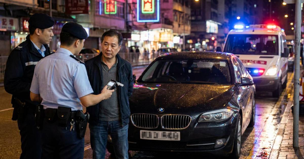 世界盃開鑼夜灣仔截車｜68歲司機自訂車牌惹注目 結果一吹即爆