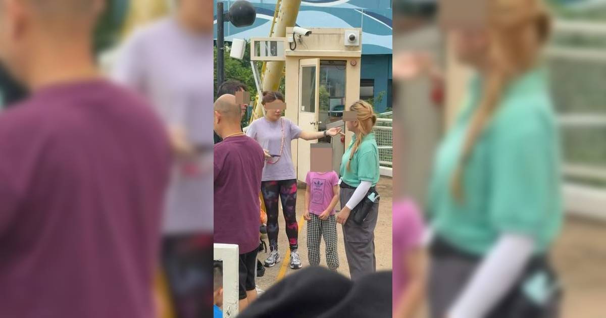 女童差0.1cm 被拒上船 港媽發難狂鬧海洋公園職員 累全船攬炒雨中苦等