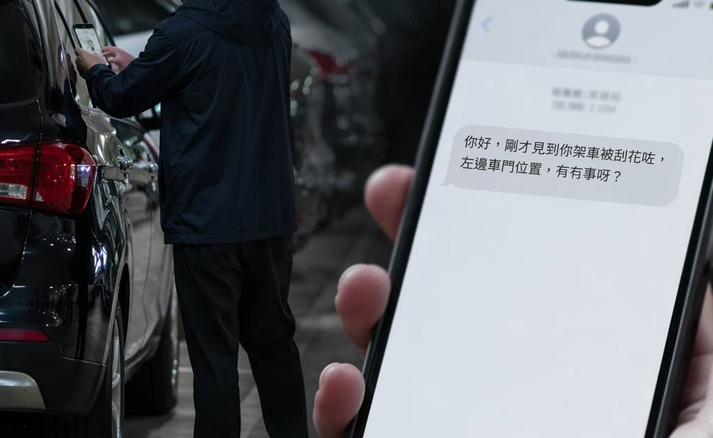 天水圍車cam直擊怪男逐架車影電話｜車主收訊息一睇即知中伏