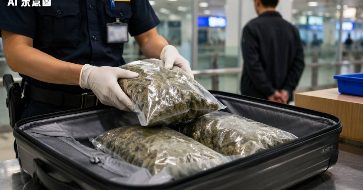 21歲男行李藏140萬大麻花抵港｜海關一開篋即揭發