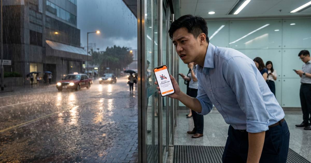 黑雨暴雨狂襲香港！｜外賣平台緊急煞停服務 市民哀嚎：午餐點算？