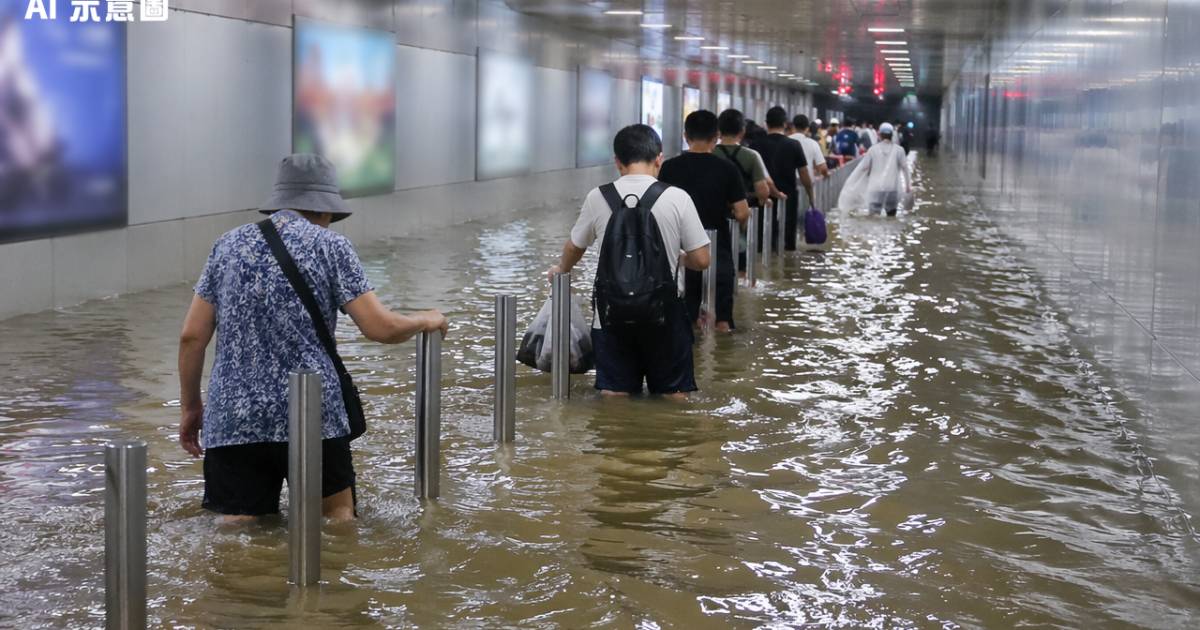 黑雨殺到香園圍隧道秒變河流　長者死抓鐵柱過關畫面曝光