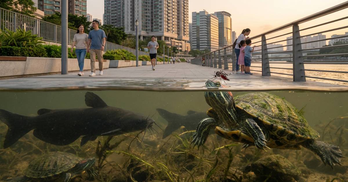 觀塘翠屏河淪陷｜市民胡亂放生龜魚引爆生態災難 專家警告恐成登革熱溫床！