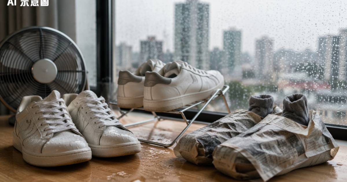 一連九日有雨濕鞋點算好？實測3種方法最快嗰個只需20分鐘