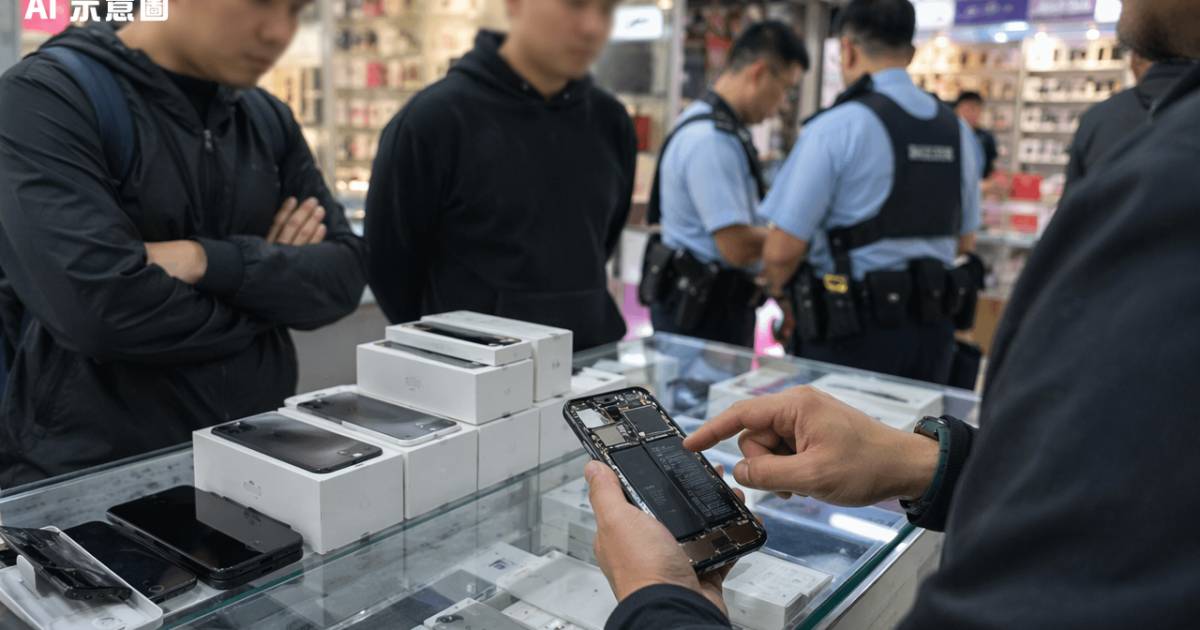 先達廣場店員驗機揭穿騙局 3男持改裝iPhone扮全新機套現落網