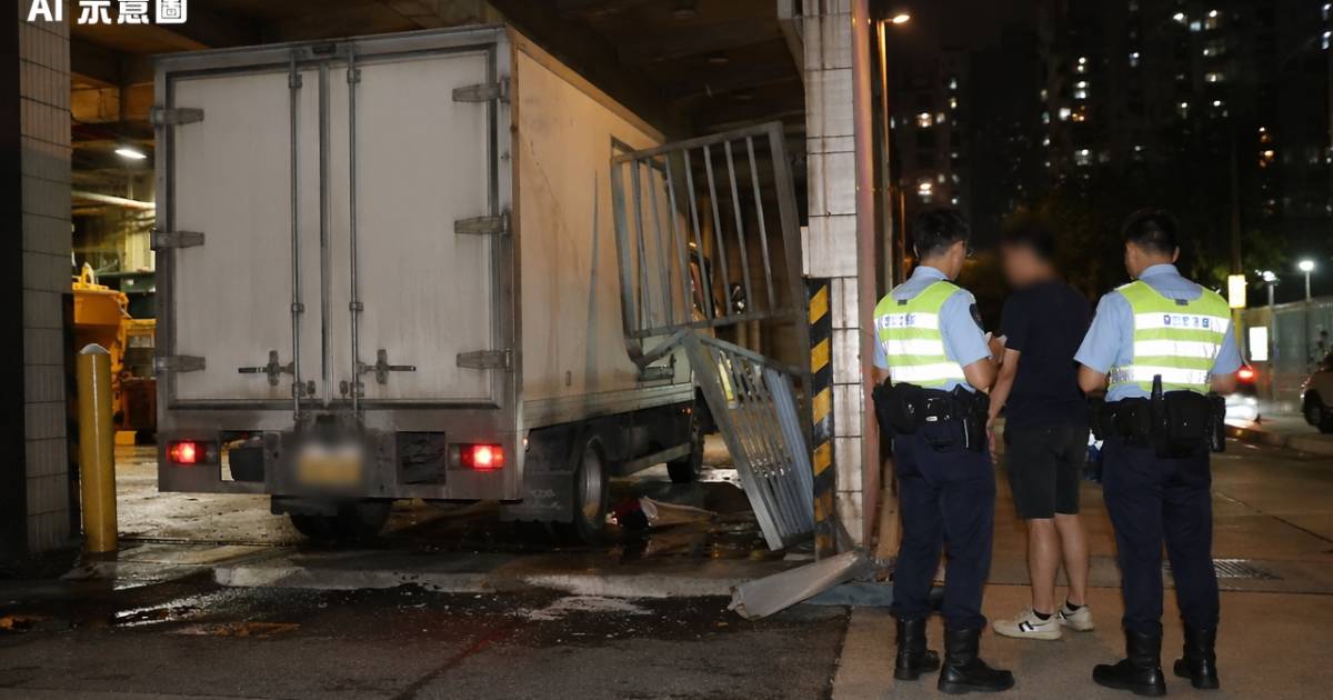 荔枝角貨車深夜撞入垃圾站｜警到場揭司機驚人真相即場被捕