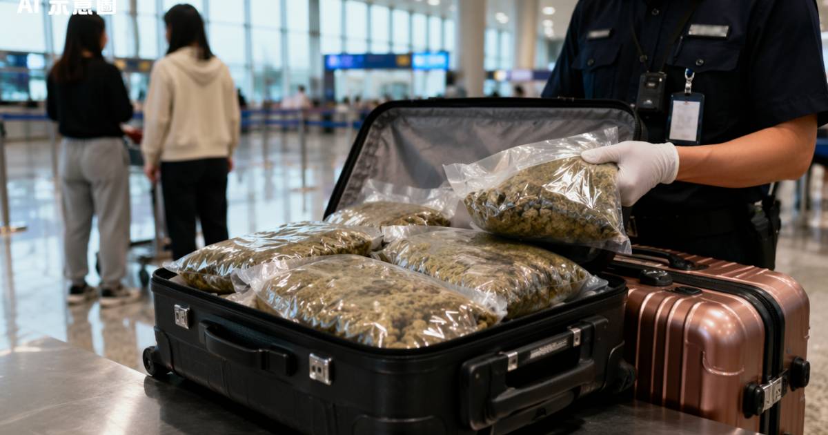 兩女泰國返港行李藏$180萬貨｜海關開箱即揭10公斤大麻花