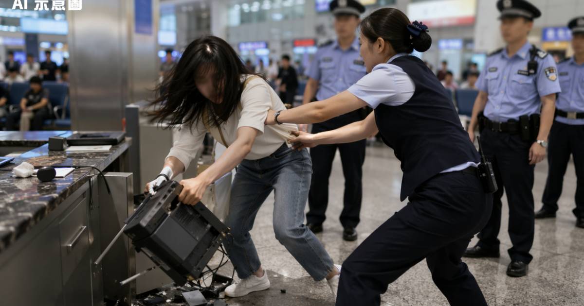 遲到1分鐘趕唔上車！廣州東站女乘客失控毆打職員摔爛設備 結局極慘痛
