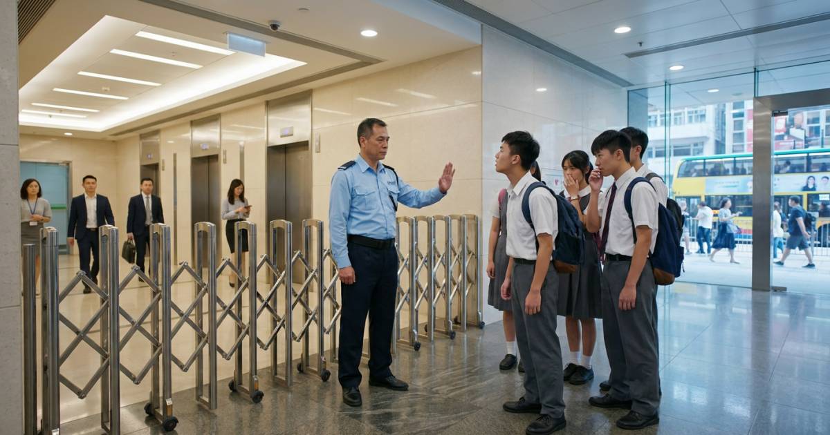 灣仔合和中心突禁學生用𨋢｜保安被指惡言相向 家長不滿：點解普通市民就可以？