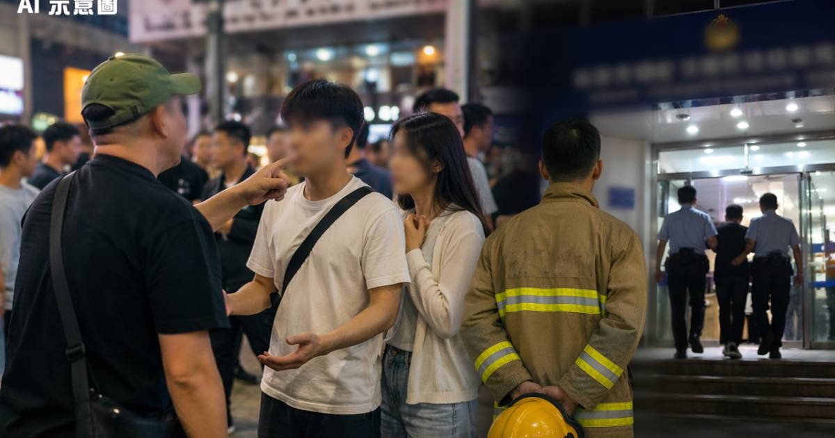 旺角商場綠帽男狂推年輕情侶逼道歉 身份曝光翌日即自首