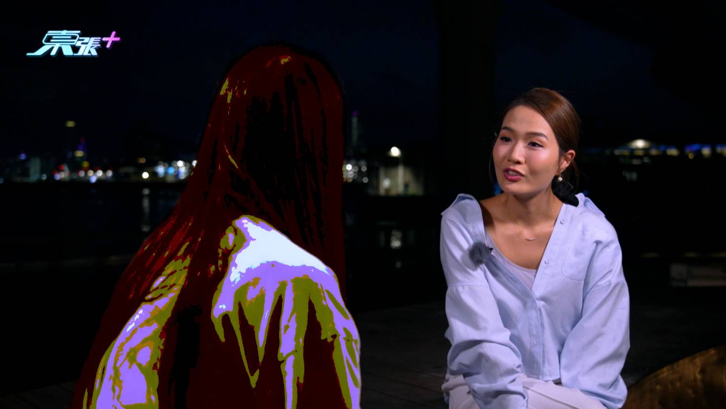 交友app 東張西望 S小姐在訪問途中多次叫停,又指自己「有啲講大話」。(圖片來源:TVB)