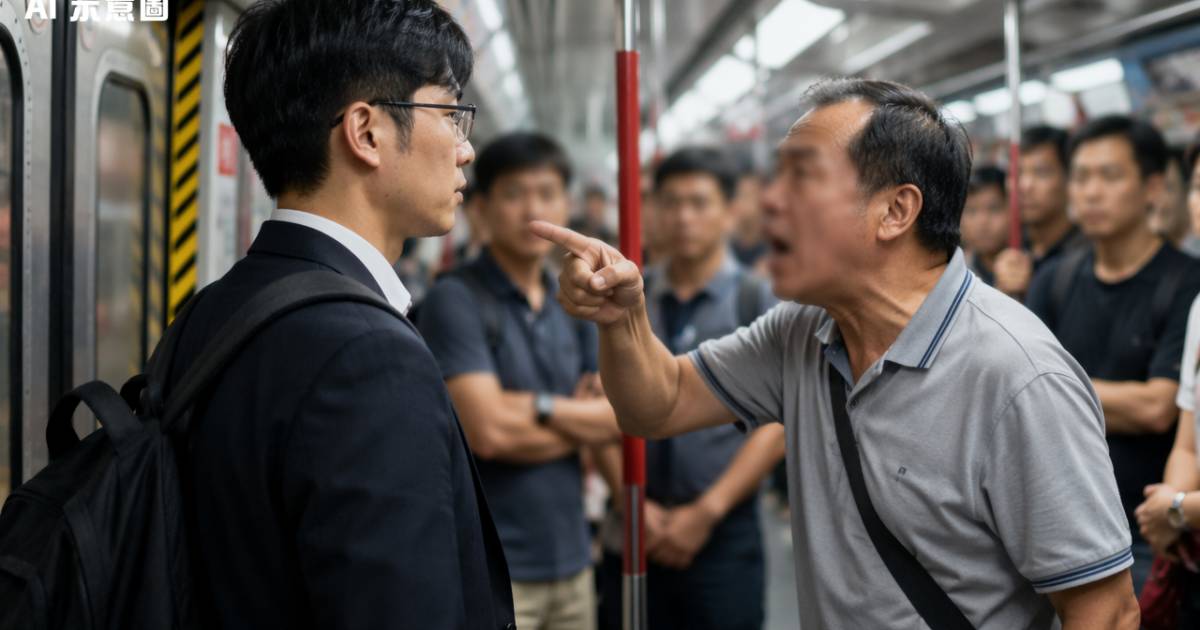 港鐵大叔打尖發難狂爆粗！西裝男全程沉默出絕招反擊