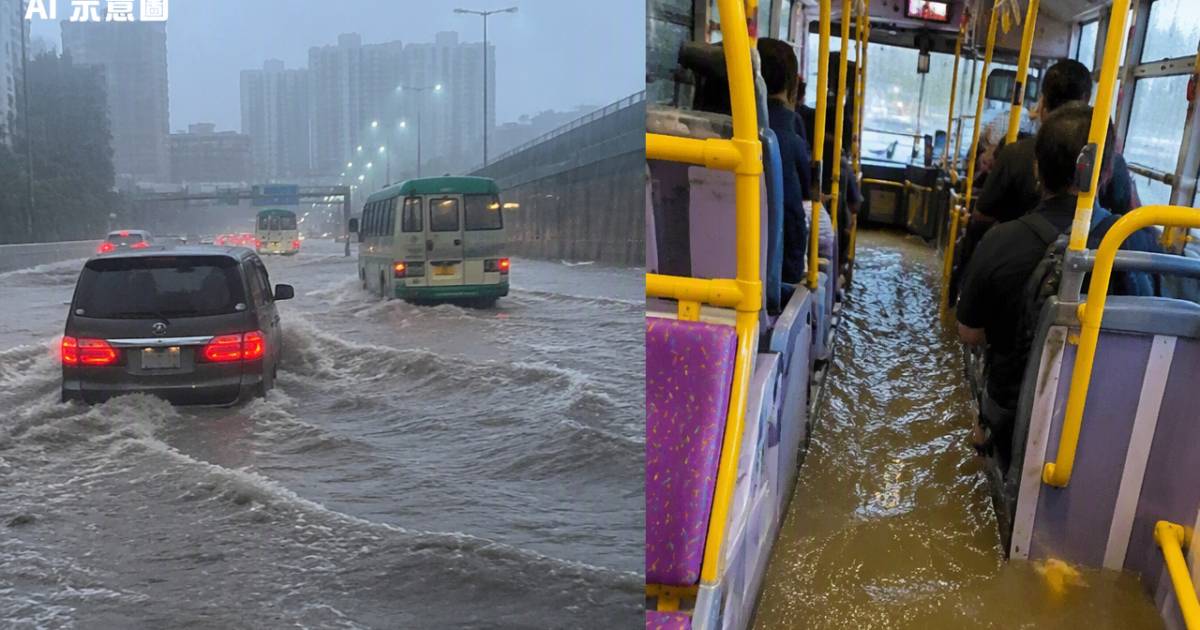 紅雨襲港3大黑點淪澤國！巴士驚變遊覽船入水網民洗版揭最終下場
