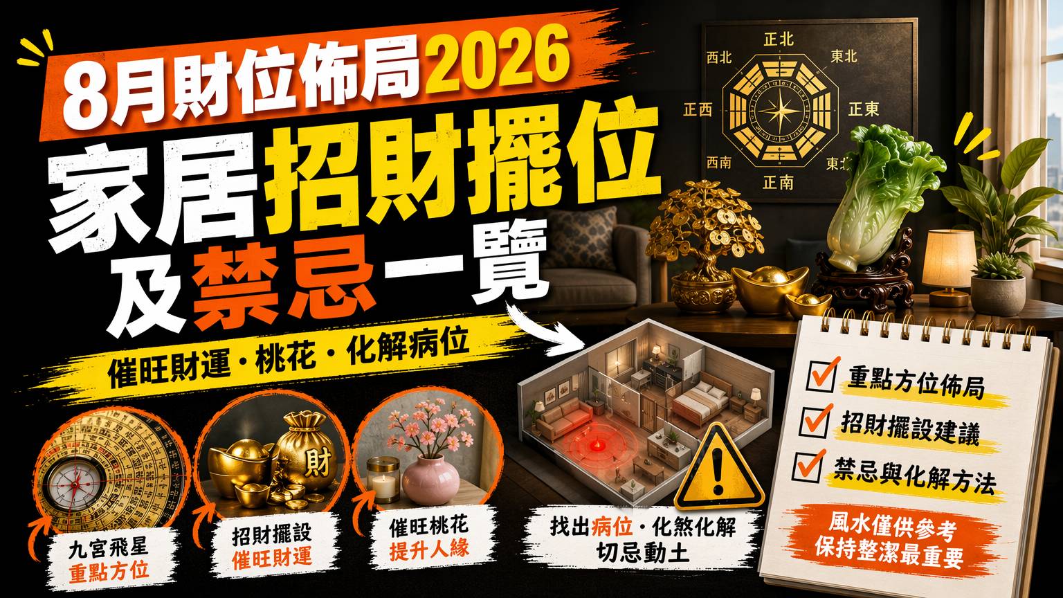 2026財位佈局|家居辦公室催財擺設禁忌懶人包