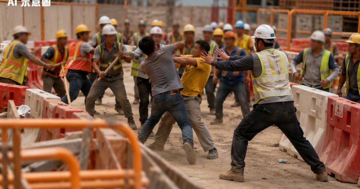 啟德醫院地盤逾10工人爆大混戰 有人擸棍爆粗安全帽橫飛結局竟是咁