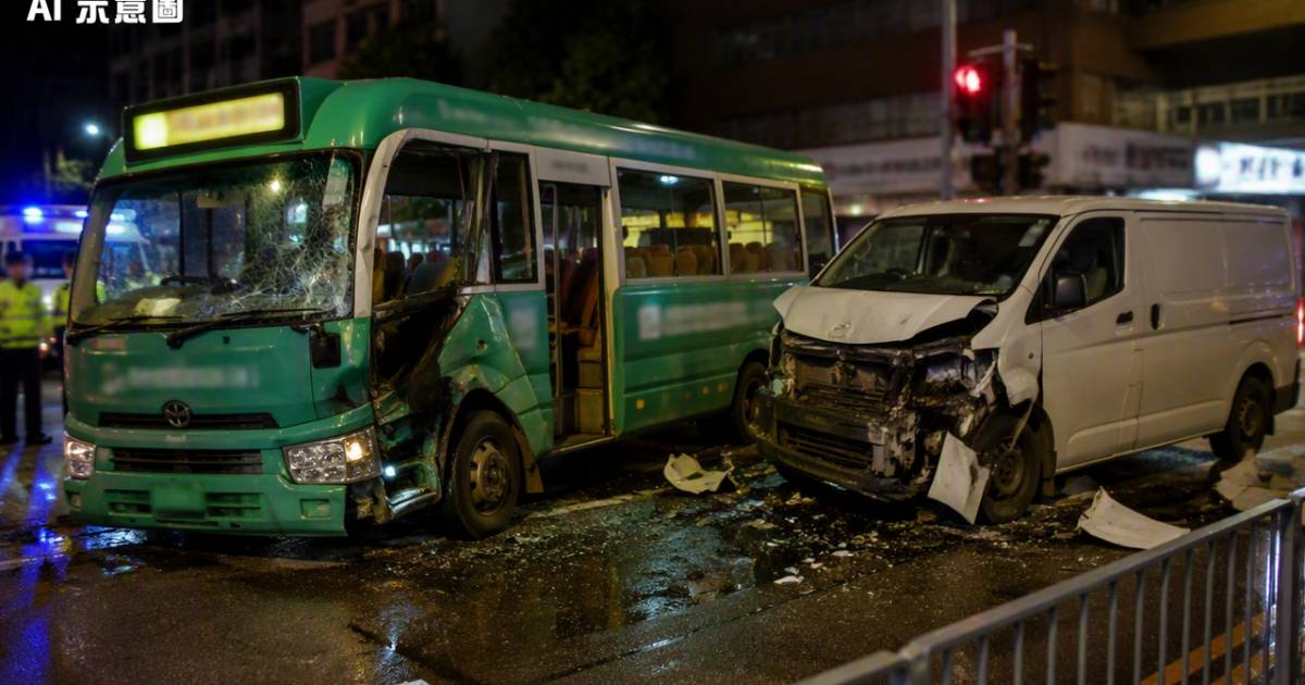 葵涌綠Van猛撼客貨車釀6傷 司機慘遭夾實受困 恐怖意外全因…