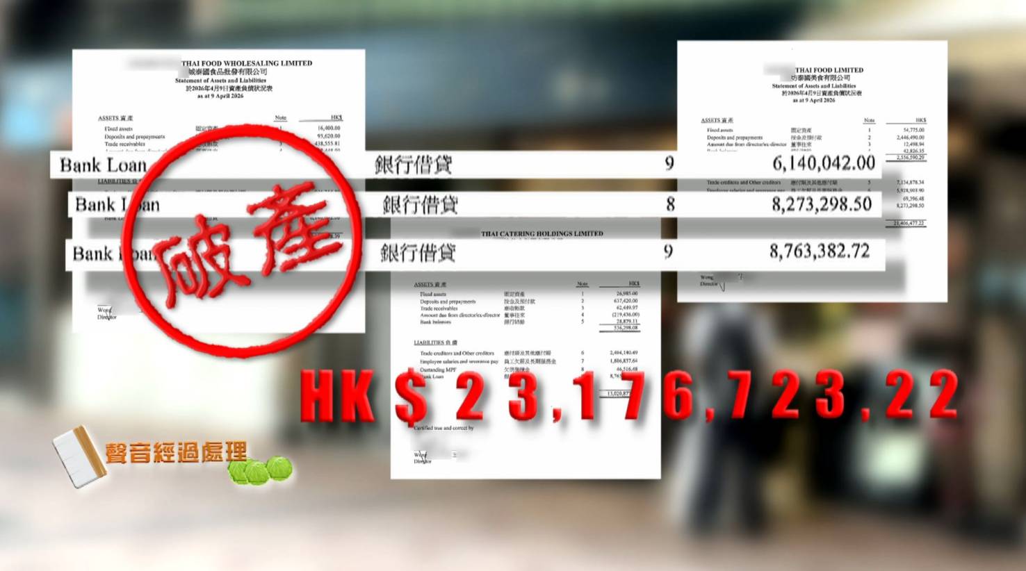 東張西望 泰國餐廳 涉事餐廳曾以中小企名義由政府擔保向銀行借二、三千萬。(圖片來源:TVB)