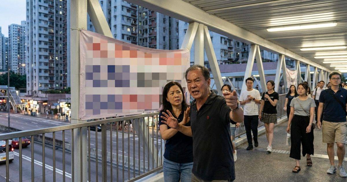 旺角天橋再現「相親角」！｜中年大媽被質疑阻街 同行男竟追罵途人：睇唔順眼蝦人？
