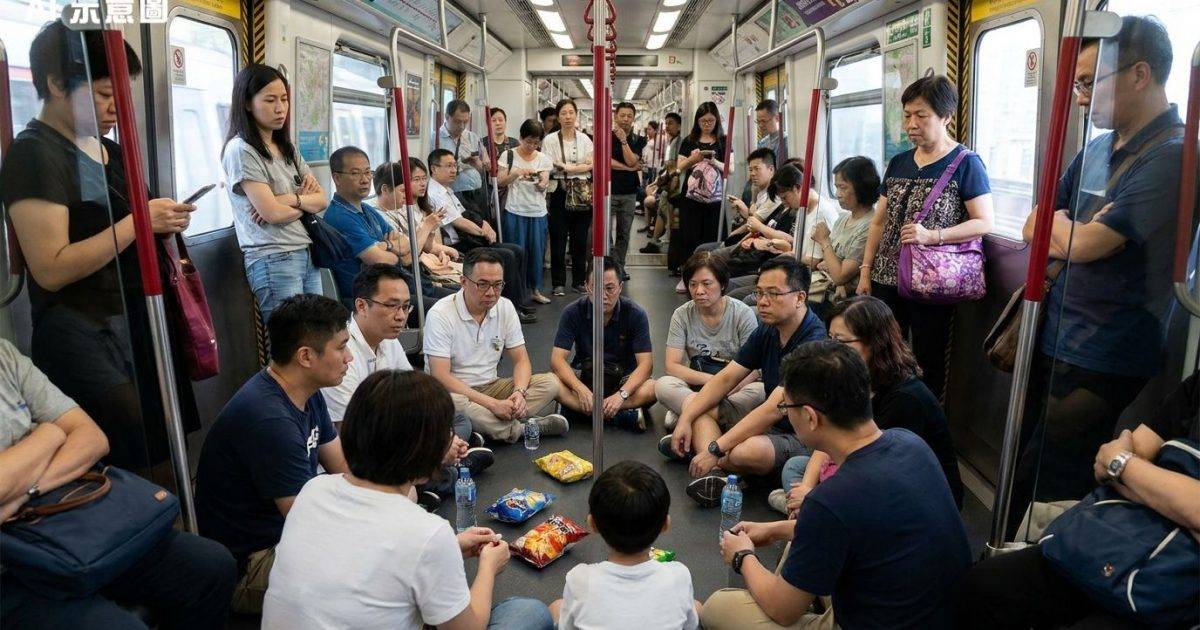 港鐵車廂驚見逾10人席地圍圈開餐網民鬧爆揭面臨呢個代價