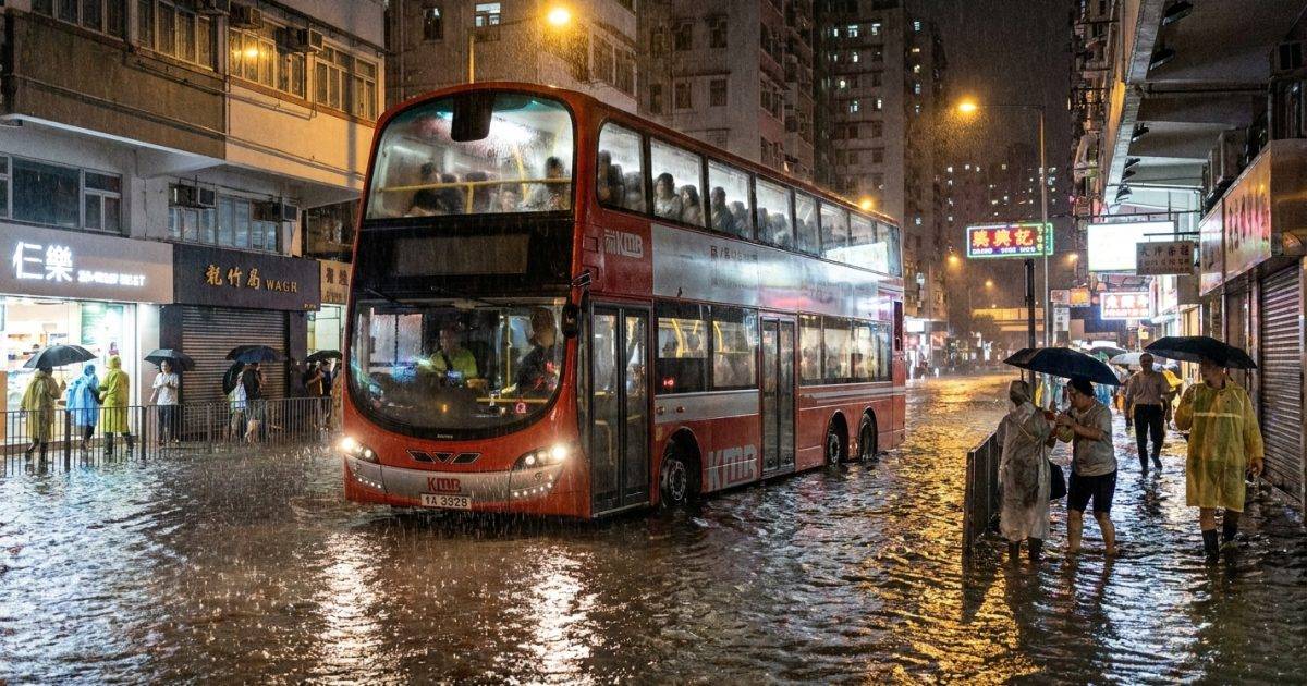 超強暴雨突襲千葉！｜1小時雨量等於全月 巴士驚變潛艇畫面曝光！