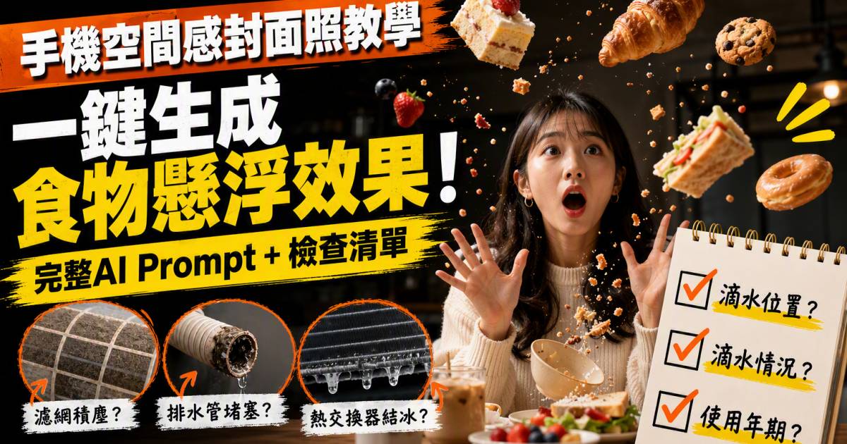 手機空間感封面照教學｜一鍵生成食物懸浮效果！附完整AI Prompt