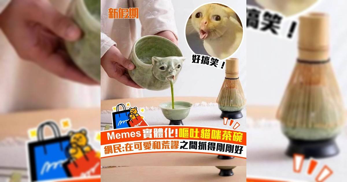 Memes實體化!嘔吐貓咪茶碗 網民:在可愛和荒謬之間抓得剛剛好