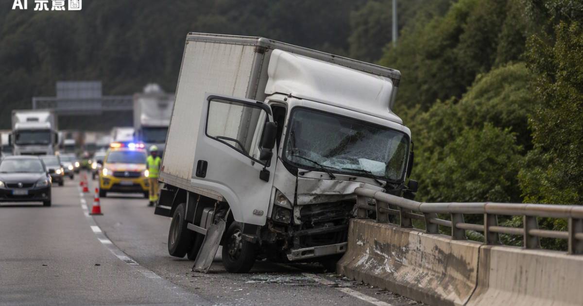 荃錦公路1貨車突失控自炒撞欄 司機遭困車廂下場原來係咁