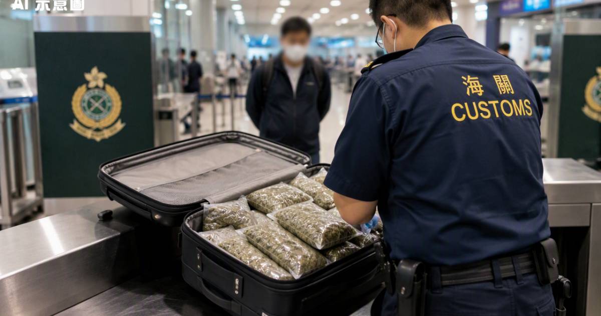【機場緝毒】55歲內地男曼谷抵港斷正！行李藏85萬大麻花迎來驚人下場