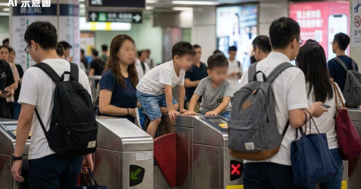 港鐵入閘機變遊樂場 兩童狂跳攀爬逾1米高揭港媽駭人舉動