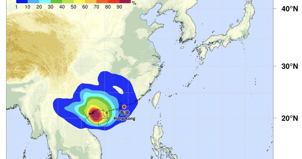 打風｜四旋共舞逼港 天文台發4個熱帶氣旋紫檀簡拉維沙德爾預測路徑 公佈星期幾掛波