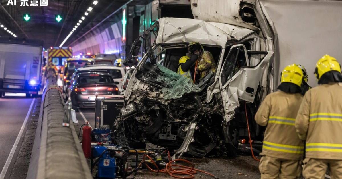 大欖隧道5車連環狂撞爆恐怖慘劇車頭變為廢鐵司機最終下場曝光