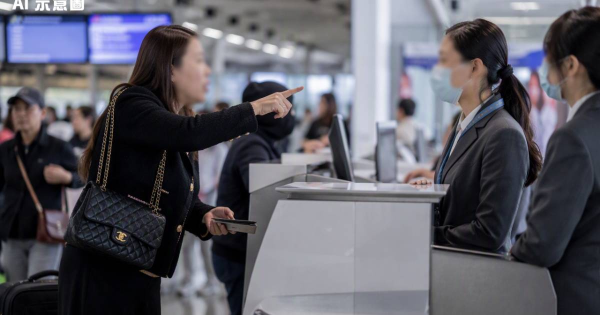 名牌袋港女不滿航班延誤大鬧台灣機場狂轟地勤惹公憤最終下場曝光