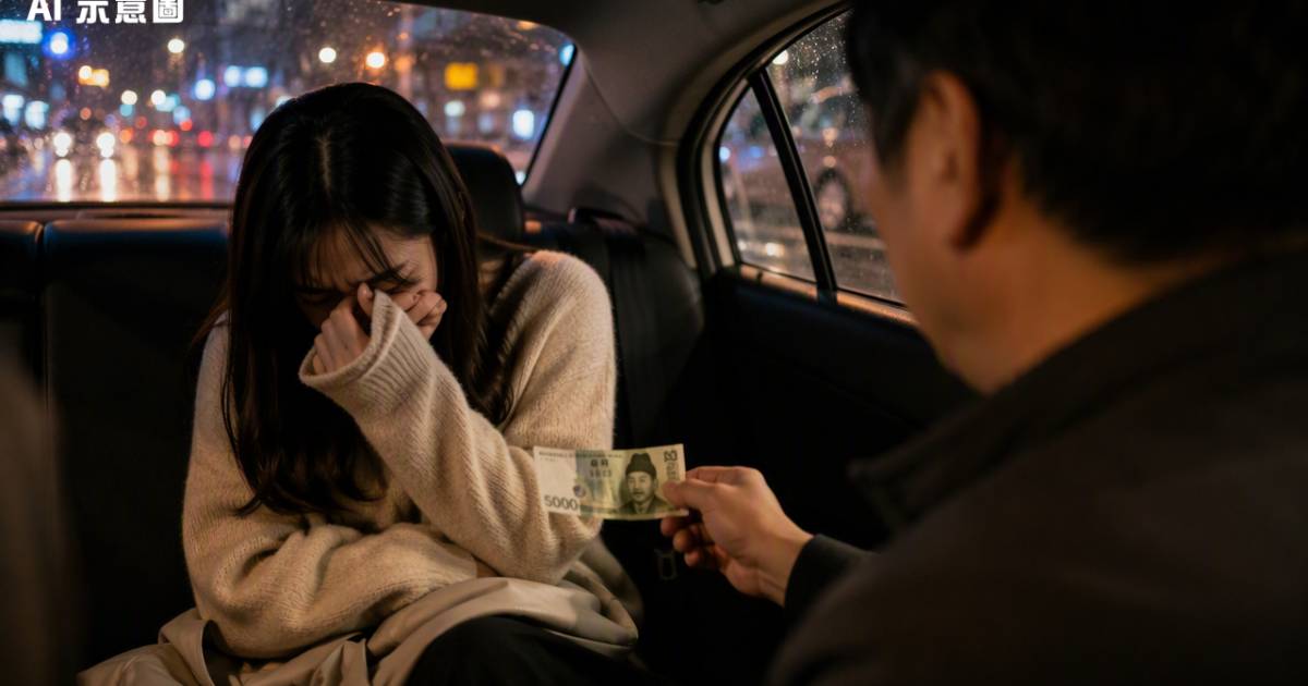 20歲女搭的士崩潰狂喊呻未食飯 司機落車前硬塞5000韓圜真相惹哭全網