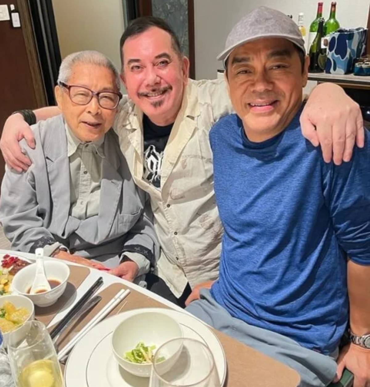 劉兆銘 離世 黃秋生、劉青雲及吳鎮宇不時與老師相聚。(圖片來源:黃秋生FB )