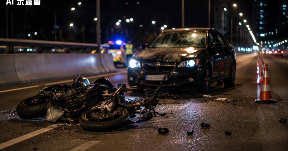 36歲鐵騎士西九公路慘遭私家車撞飛 凌空急墜20米生死一瞬