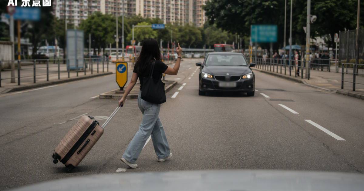 屯門拖篋女亂過馬路反向挑釁司機！車Cam曝光一細節揭開惹火真相