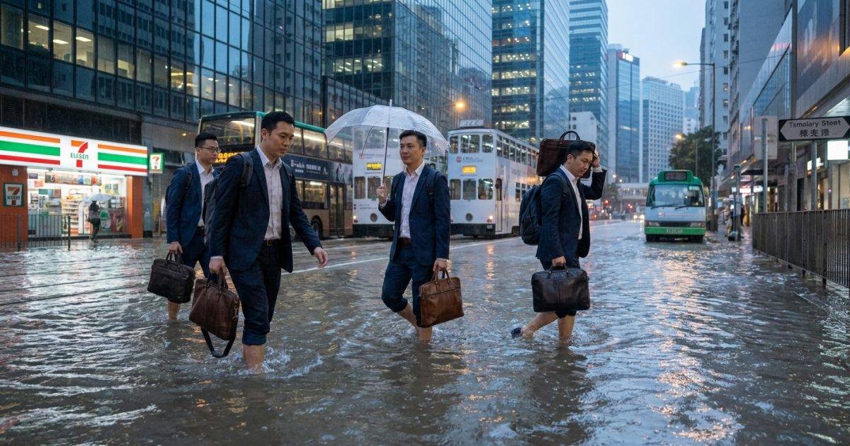 名古屋暴雨破紀錄｜全城癱瘓！上班族竟「冒死涉水」回家 網民驚呼：太誇張！