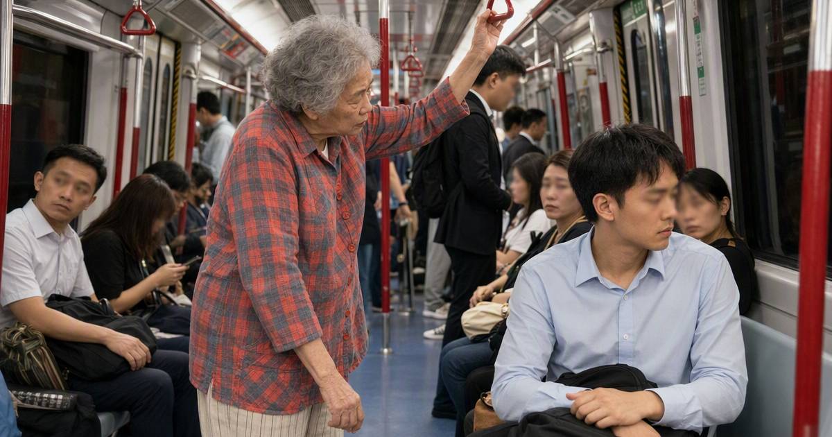 港鐵婆婆開口求讓座打工仔反擊後竟屈服