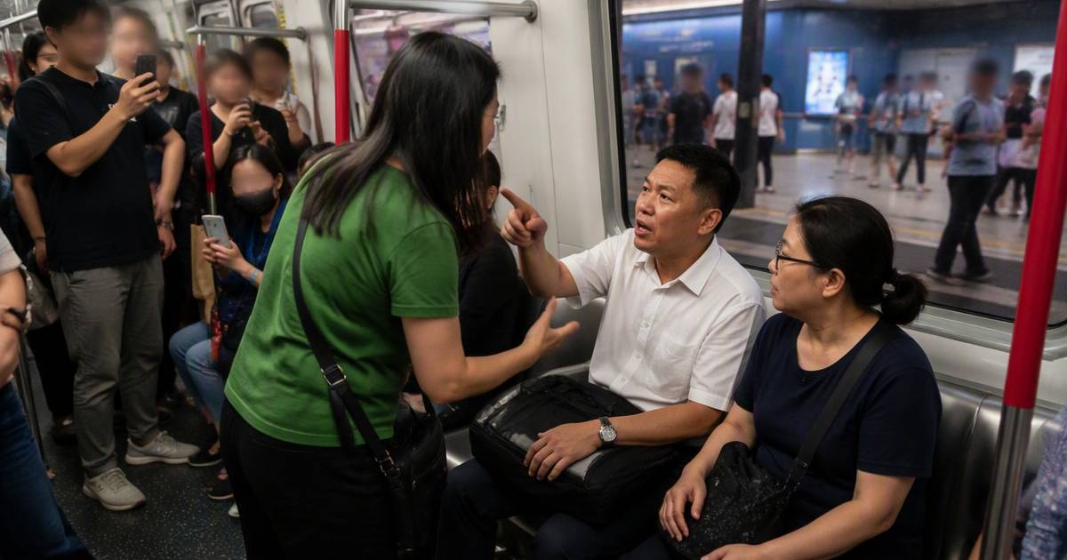港鐵爭位女英文反擊遭圍攻　中環落車前一幕惹熱議