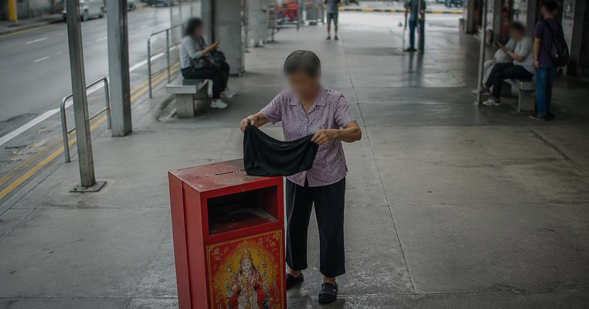 澳門阿婆香油箱前黑布遮手　網民鬧爆後現關鍵盲點