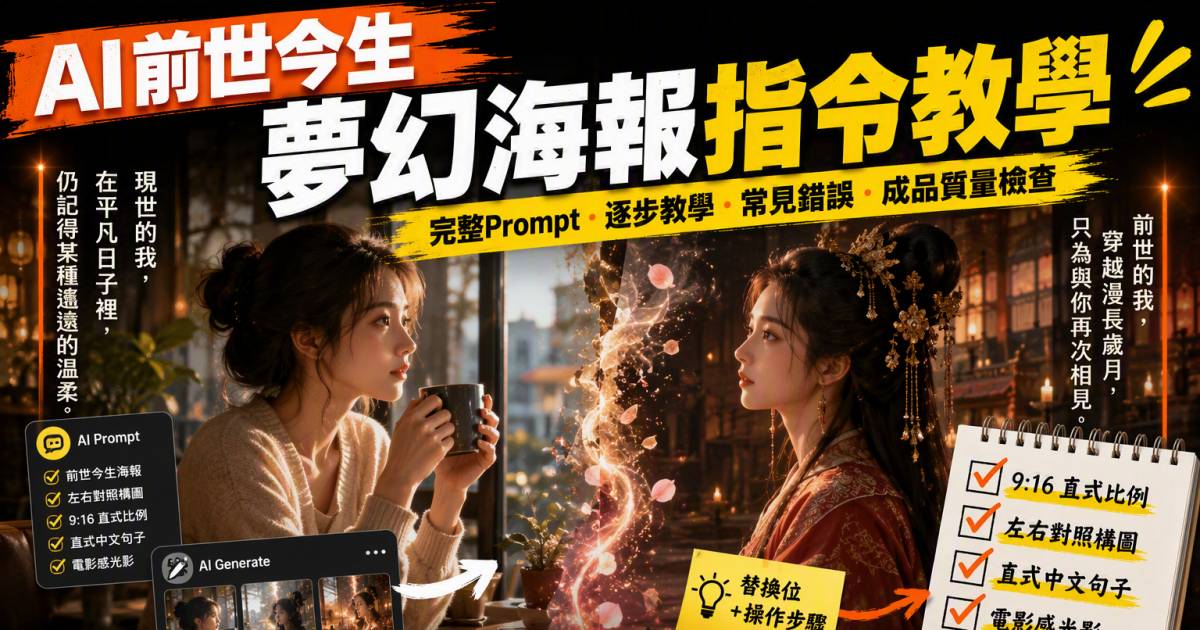 AI前世今生夢幻海報指令