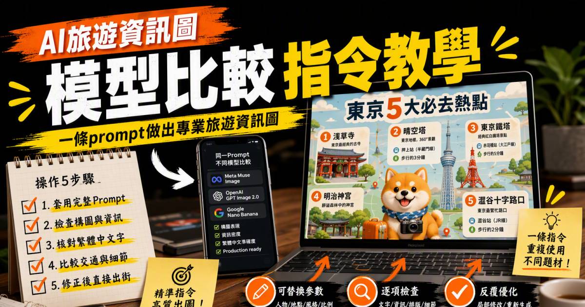 AI旅遊資訊圖模型比較指令