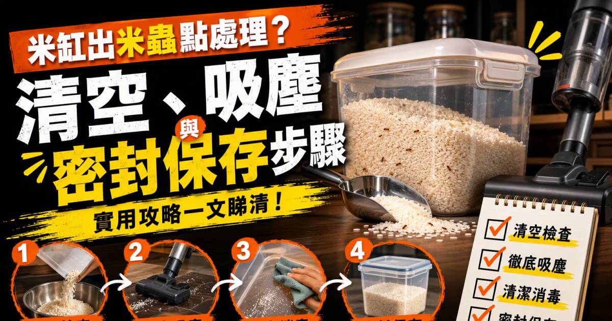 米缸出米蟲點處理？清空吸塵與密封保存步驟