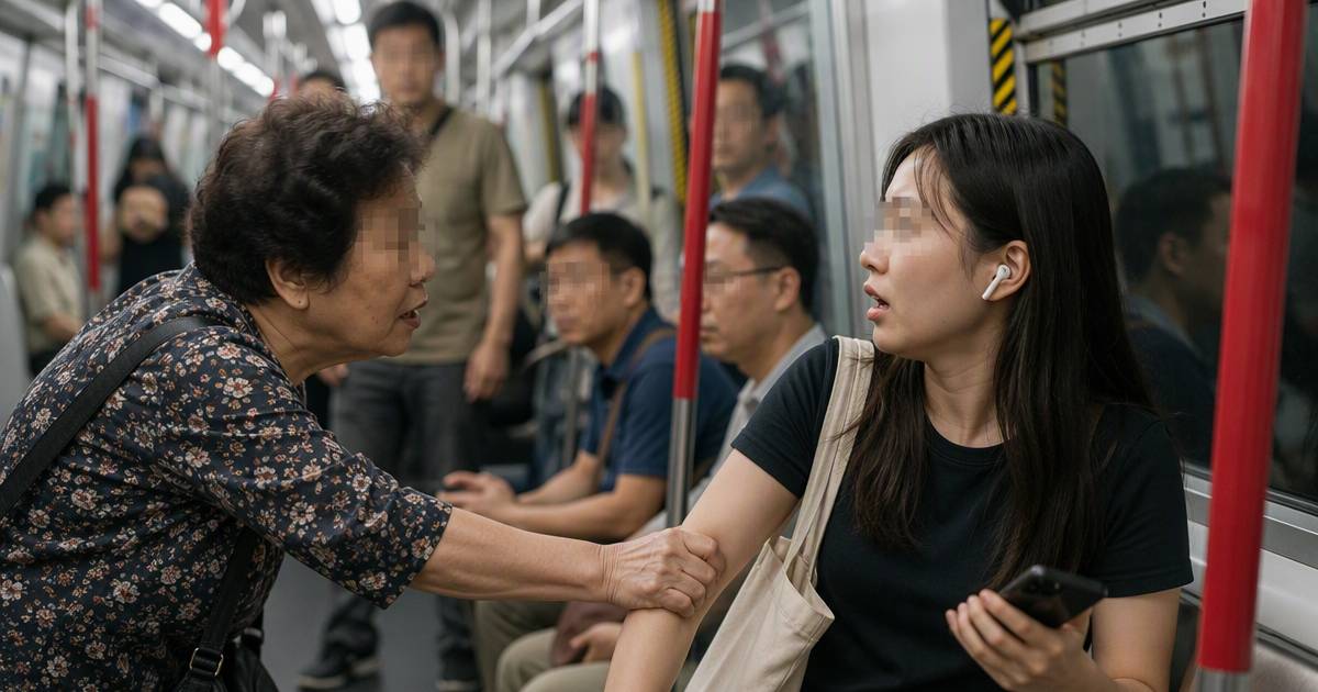 港鐵老婦被勸細聲突發難　強拉港女後一幕更心寒