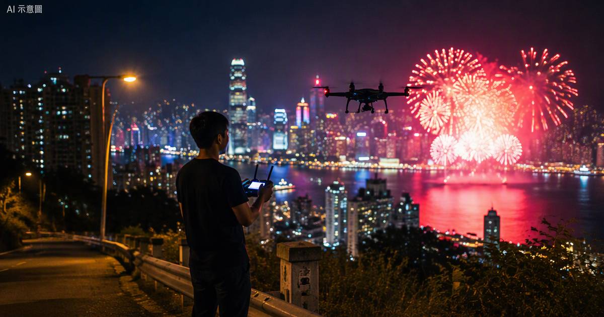 內地博主維港煙花夜航拍一句話惹出大風波