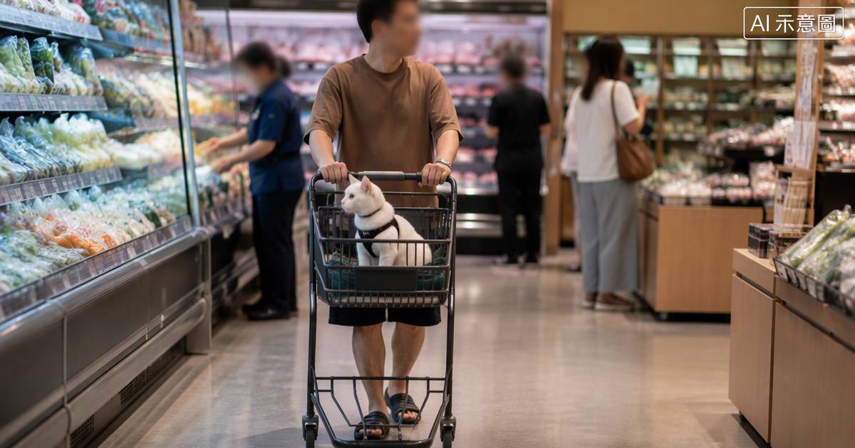 白貓坐超市購物籃惹眾怒｜照片曝光後爭議升級
