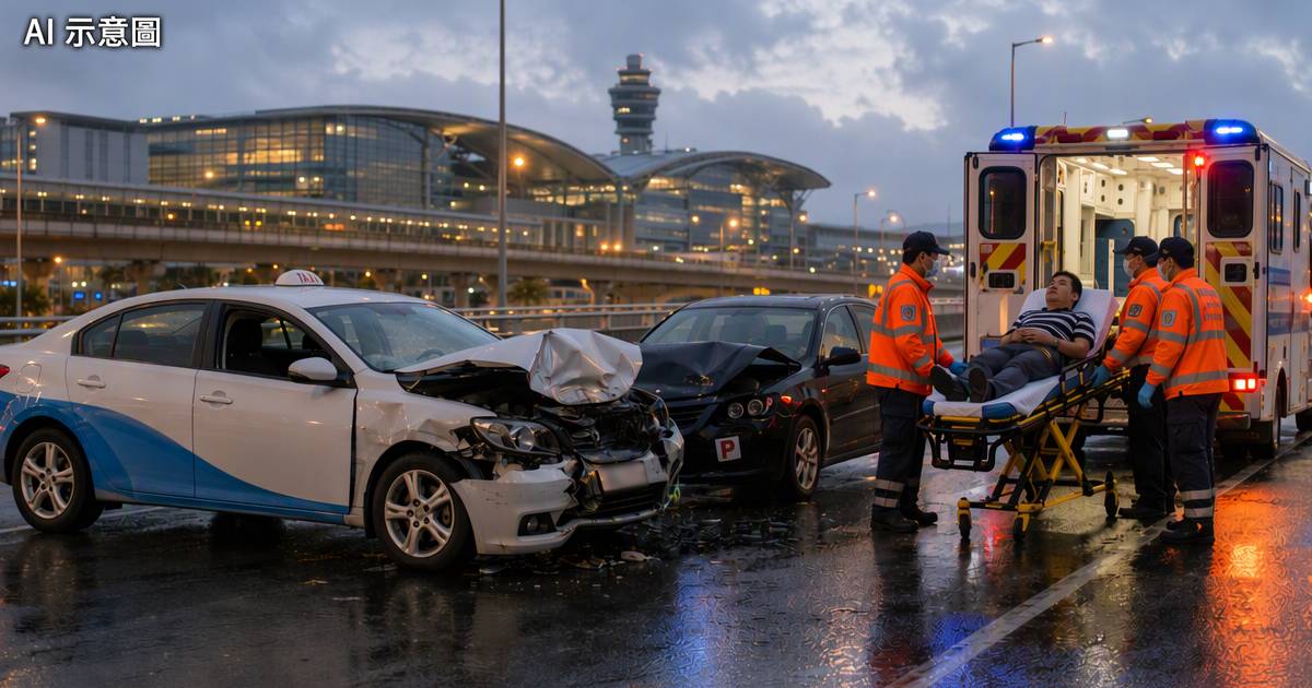 機場私家車疑逆線撞的士　車上一細節惹關注