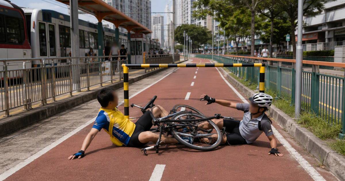 元朗單車徑迎頭硬撼雙雙倒地｜結局竟出現轉折
