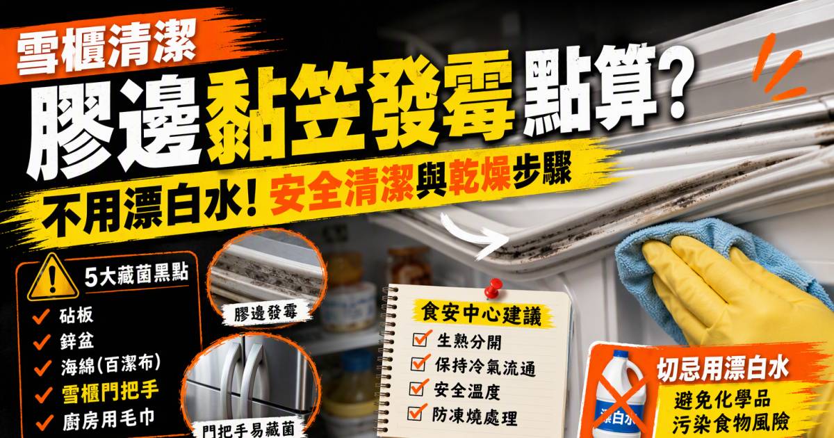 雪櫃清潔｜膠邊黏笠發霉點算？不用漂白水安全清潔與乾燥步驟